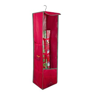 Northlight 36” VerticalHanging Christmas Decoration Organizer Storage Bag - 36" -  Red and Green - 1 of 4