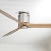 52" Casa Vieja Modern Hugger Indoor Ceiling Fan with Remote Brushed Nickel Natural Wood Carved Blades for Living Room Kitchen Bedroom - 2 of 4