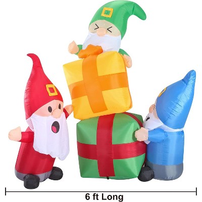 6-Foot Christmas Inflatable Gnomes with LED Lights