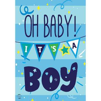 Baby Boy Double-Sided Garden Flag Shower Birth 18" x 12.5" Briarwood Lane