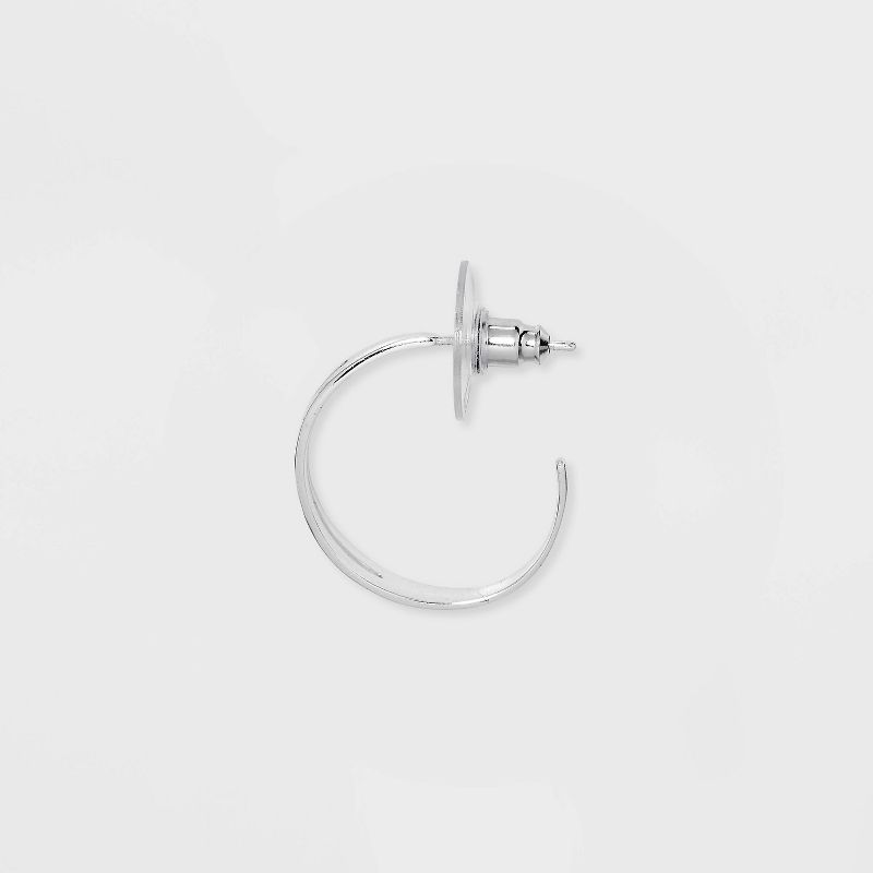 Sterling Silver Plain with Post Hoop Earrings - A New Day&#8482; Silver, 4 of 5