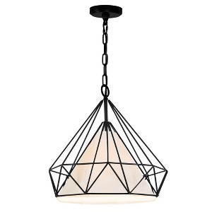 CWI Lighting Diamond 1 Light Down Pendant With Black Finish - 1 of 3