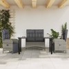 vidaXL 4-Piece Outdoor Dining Set with Cushions - Weather Resistant Poly Rattan in Gray - Perfect for Patio and Garden Use - 2 of 4