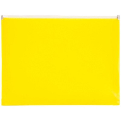 JAM Paper 12pk Plastic Envelopes with Zip Closure - Letter Booklet - 9 3/4 x 13 - Yellow