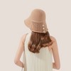 Anna-Kaci Crochet Bucket Hat with Adjustable Chin Strap and Back Button Eyelet Panel for Sun Protection - 2 of 4