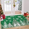 Christmas Area Rug, Red Green Snowflake Tree Rugs Washable Throw Runner Rugs Carpet for for Living Room Kitchen Dining Room Nursery Kids Room Office - 2 of 4