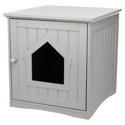 LunaLulinlk gray Small Cat Litter Box Enclosure Hidden Litter Indoor Cat Furniture Pet Home Side Table
