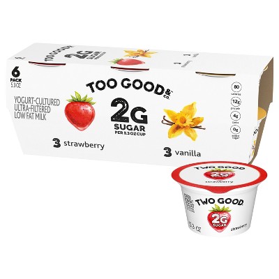 Too Good & Co. Low Fat Lower Sugar Strawberry & Vanilla Greek Yogurt - 6ct/5.3oz Cups