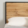 South Shore Queen Milton Metal Framed Bed Set Nordik Oak/Matte Black: Laminated Finish, No Box Spring Needed - 3 of 4