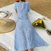 Anna-Kaci Women's Short Sleeve Floral Button Front Maxi Dress with V-Neckline and Side Slit - 4 of 4