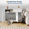 Cat Litter Box Enclosure, White Wooden Hidden Litter Box Furniture with Barn Door, Dog Proof Cat Washroom Cabinet - 4 of 4
