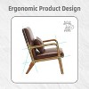 CAVINAS Wooden Accent Chair with Soft Upholstery and Padded Cushion, Mid-Century Modern Armchair with One Pillow - 3 of 4