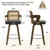 Bekrvio 26" Swivel Counter Height Bar Stools Set of 1/2/3/4,Faux Leather Upholstered Bar Chairs with Back & Arm for Kitchen Island,Black - 4 of 4