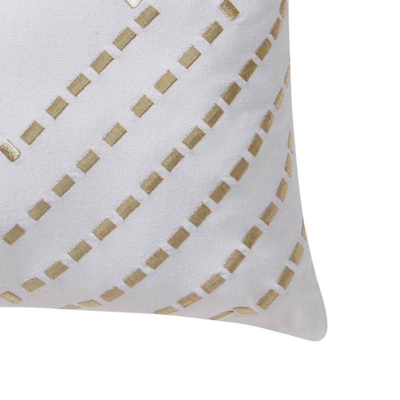 18&#34;x18&#34; Metallic Embroidered Diamond Square Throw Pillow White/Gold - VCNY Home, 6 of 7