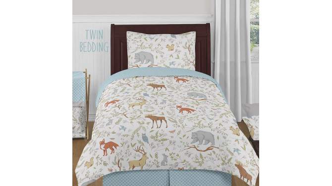 Sweet Jojo Designs Gender Neutral Unisex Twin Comforter Bedding Set Woodland Toile Multicolor 4pc, 2 of 6, play video