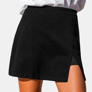 Women's Casual Chic Side Slit Black Shorts - Cupshe - 1 of 4