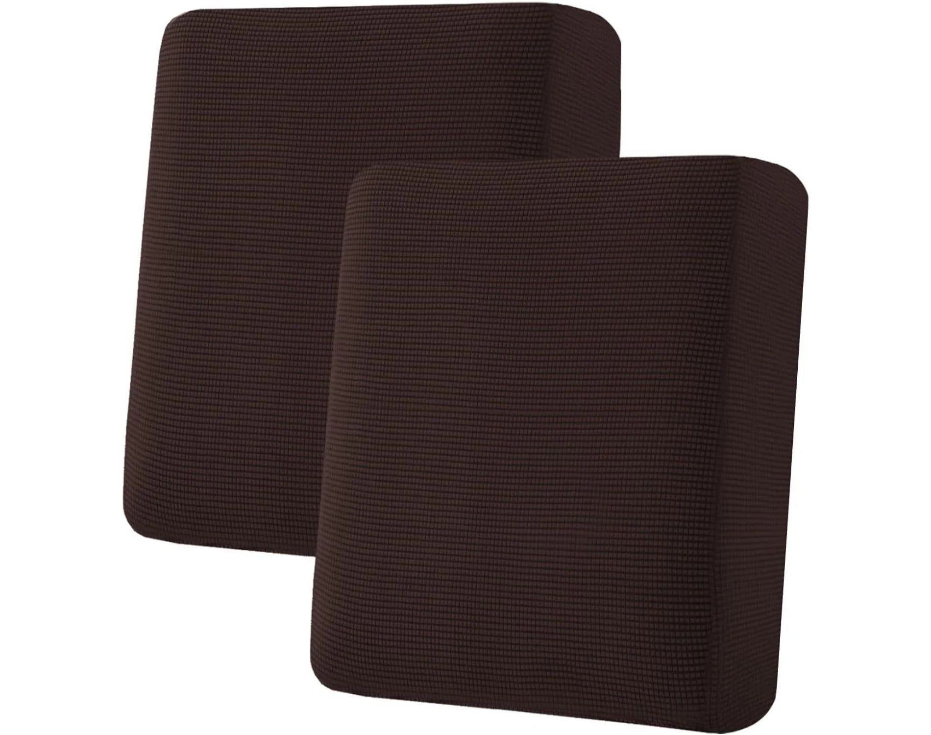 H.Versailtex Jacquard Textured Twill Fabric Sofa Cushion Cover Set Chocolate 2 Cushion Loveseat