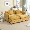 NicBex Chenille Sectional Sofa with 2 Ottomans and Removable Armrests for Living Room,Bedroom,Apartment,Yellow - 2 of 4