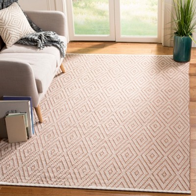 Beige and Ivory Handmade Cotton Flat Woven Area Rug 3' x 5'