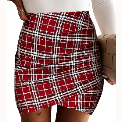 EXLURA 2025 Women's Bodycon Ruched Tulip Mini Skirt Elastic High Waist Asymmetrical Short Skirt
