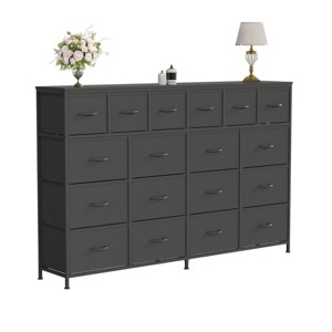 Dresser for Bedroom, 18 Drawers  Dresser, 63" W TV Stand with Wooden Top, Modern Fabric Dressers & Chests of Drawers for Closet, Living Room, Hallway - 1 of 4