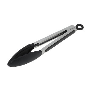 Unique Bargains Serving Tongs Lace Silicone Head Food Tong 9-Inch Dishwasher Safe Stainless Steel Silicone 1Pcs - 1 of 3