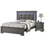 Vynxaria Modern Transitional 2-Drawer Nightstand - Grey Finish, Wooden (Particle Board/Birch Veneer/Plywood), Unique Handles, Bedroom Furniture - 3 of 4
