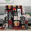 Movie Popcorn Print Flannel Throw Blanket, Preppy Style, Perfect for All Seasons, Great for Birthday, Christmas Gifts. - 2 of 4