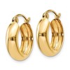 Black Bow Jewelry 4.75mm, 14k Yellow Gold Half Round Hoop Earrings, 12mm (7/16 Inch) - 2 of 4