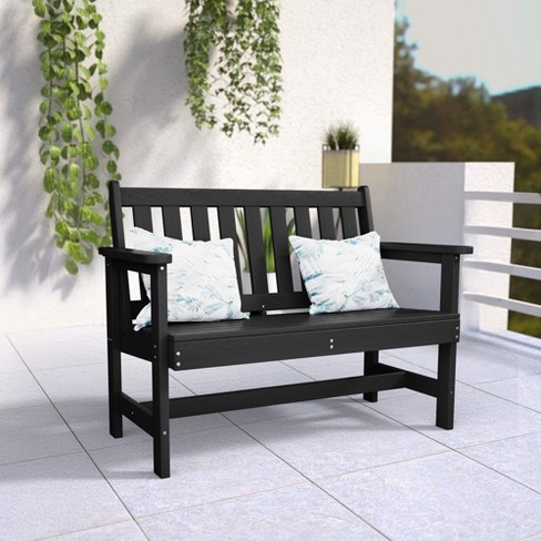 Hyleoty HDPE Outdoor Park Bench 48" x 22" x 35" ,Elegant, Comfortable and Durable - image 1 of 4