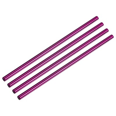 Unique Bargains Smooth Large Coffee Juice Reusable Metal Straw 4 Pcs
