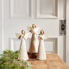 Angel Figurine Trio with Floral Etching – 8.75"H – Neutral Polyresin (Set of 3) for Home Decor – By Melrose - 2 of 4
