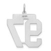 Black Bow Jewelry Sterling Silver, Athletic Collection, Large Polished Number 97 Pendant - 3 of 4