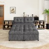121.2" Modular Sofa Bed with 2 Storage Racks - Convertible L-Shape & Chenille Upholstery for Living Room - 2 of 4