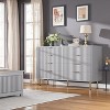 Fluted 6-Drawer Dresser 47.2" Wide - Deep Drawer Storage Cabinet, Modern Double Dresser & TV Stand for Bedroom to Kids Room - 3 of 4