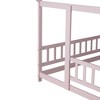 NicBex Twin/Full Size House Bed Frame,Toddler Floor Platform Bed with Roof Frame and Guardrails,Montessori Floor Bed for Kids,Adults,Teens - 4 of 4