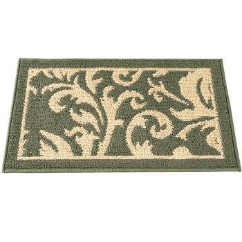 Collections Etc Jacquard Scroll Design Skid-Resistant Accent Rug