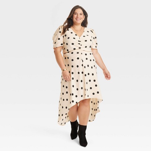 Beige polka cheap dot dress