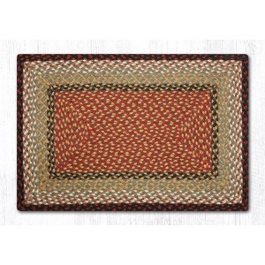 Earth Rugs Handwoven Burgundy/Mustard Oblong Braided Rug – Natural Jute Accent Rug - 1 of 1
