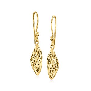 Ross-Simons Italian 14kt Yellow Gold Twisted Lace Drop Earrings - 1 of 4