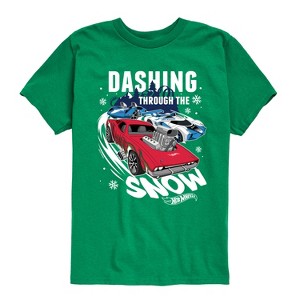 Boys' - Hot Wheels - Dashing Through The Snow Short Sleeve Graphic T-Shirt - 1 of 4