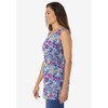 Woman Within Plus Size Perfect Printed Sleeveless Shirred V-Neck Tunic - 4 of 4
