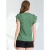 Allegra K Women's Chiffon Ruffle Flutter Sleeves Half Placket V Neck Dot Print Blouse - 4 of 4