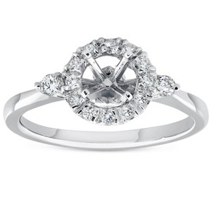 Pompeii3 3/8ct Diamond Engagement Setting 14K White Gold - 1 of 4