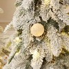 LuxenHome 3-Piece Flocked Artificial Tree Set with Lights and Metal Stand Green - 3 of 4