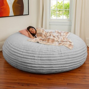 Jaxx Cocoon Bean Bag Bed for Adults - 2-in-1 Giant Bean Bag Sleeper and Convertible Lounger - Made in the USA - 7 Foot, Mondo Fur - 1 of 4