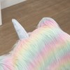 HOMCOM Fluffy Unicorn Office Chair - Colorful Mid-Back Chair with Armrests & Adjustable Height - 2 of 4