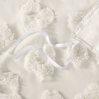 Off-White Chenille Twin/Twin XL Duvet Cover Set