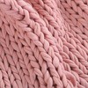 50"x60" Berkshire Acrylic Chunky Knit Sailors Rope Throw Blanket Rose - Berkshire Blanket & Home Co.: Cozy, All-Season, Machine Washable - 2 of 3