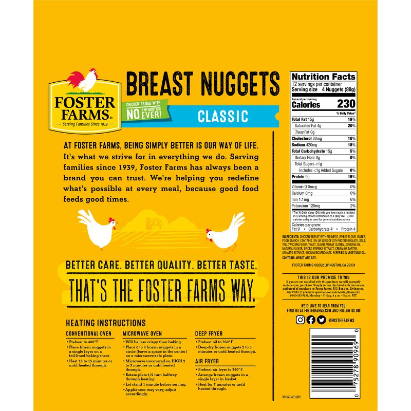 Foster Farms Chicken Breast Nuggets - Frozen - 33.6oz, 3 of 5